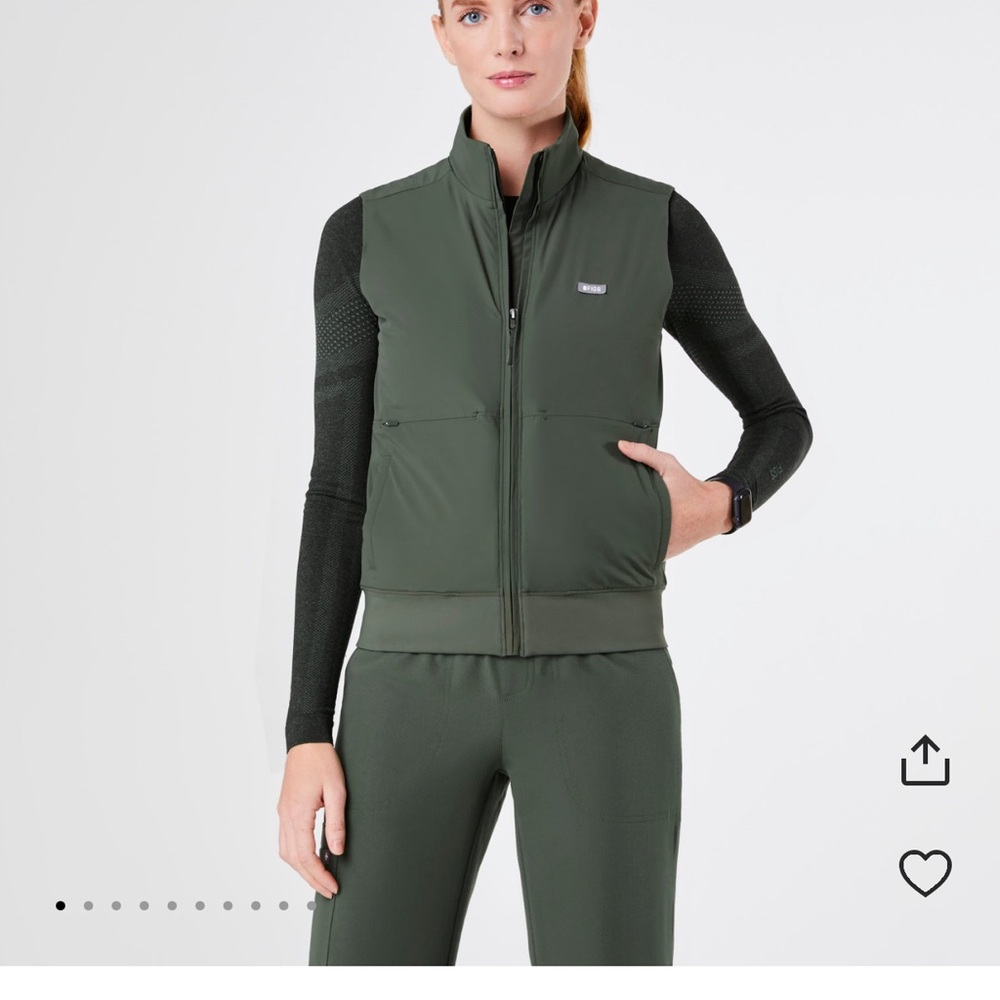 Figs- On-Shift Float Bomber Vest in Olive